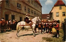 Old postcard postcard Rothenburg - The master drink Tilly with entourage GERMANY (944201)