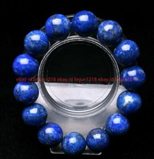 100 Natural 12mm Blue Lapis Lazuli Round Gemstone Beads Bracelet 7.5'' AAAA 