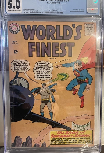 World's Finest Comics #153 - CGC 5.0 Lex Luthor,  Batman Slaps Robin Meme origin