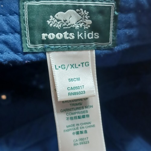Roots Canada Hat Cap Youth L/XL Navy Blue Strapback Kids Maple Leaf Adjustable - Picture 9 of 11