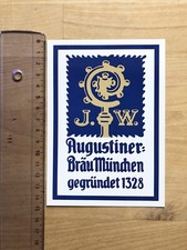 Brauerei Aufkleber Augustiner Bräu München J.W. 1328 10x15cm Oktoberfest Bayern