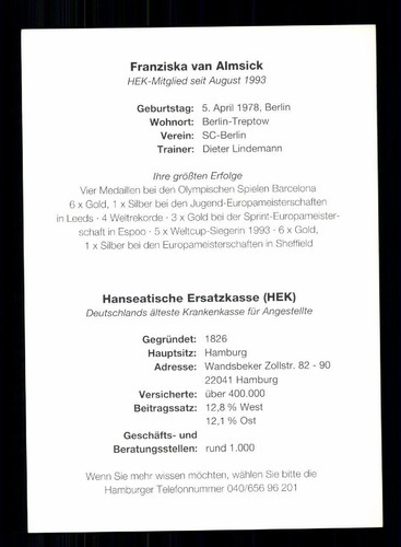 Franziska Van Almsick Autograph Card Original Signed Swimming - Picture 2 of 2