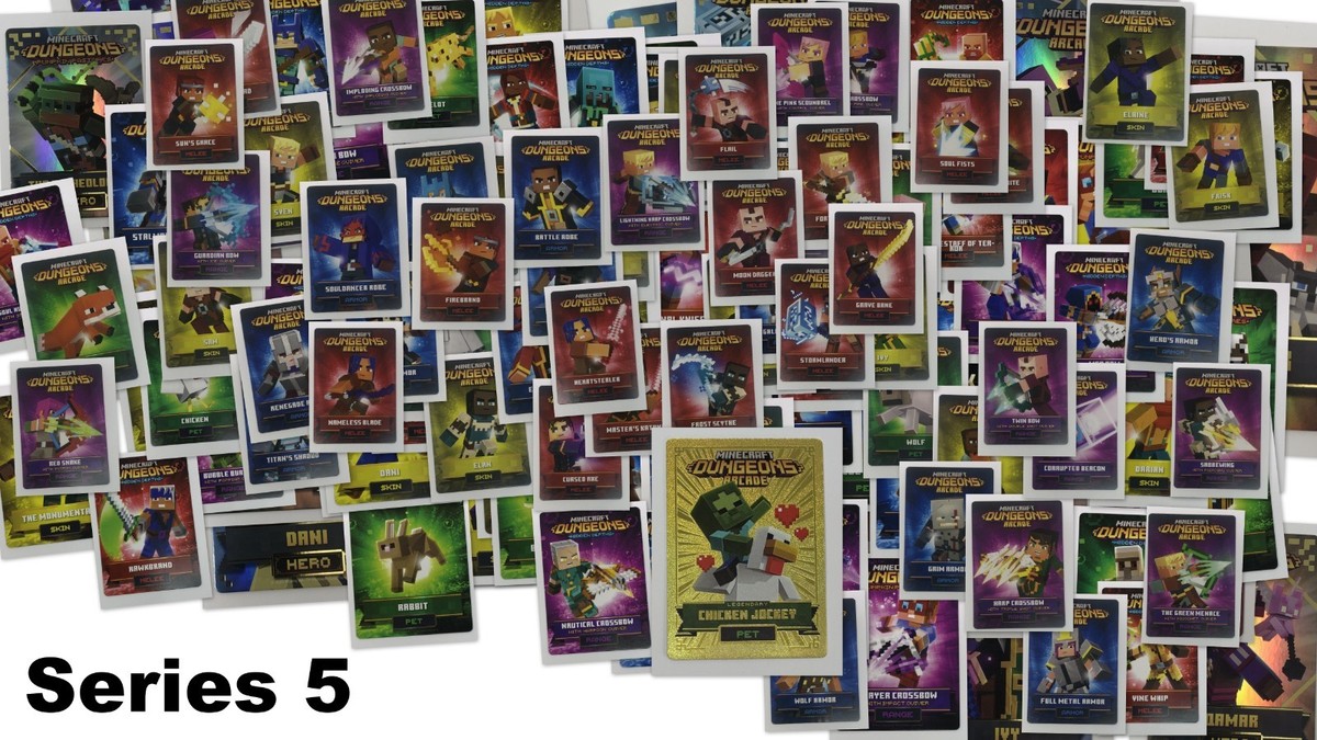 Minecraft Dungeons Arcade Series 5 SINGLES w/Hero cards + Chicken