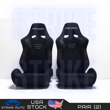 Suede Sr7 Recaro Style Black Seats Reclinable Jdm Bucket Drift Race Racing Seats