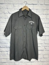 Jack Daniels Old No 7 Button Shirt Mens Gray Workwear Distillery Graphic Sz L