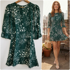 NWT Reformation Doutzen Floral Mini Dress in Lake Green Size 2 $218