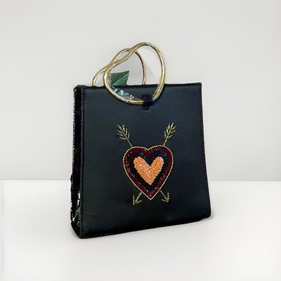 Lizzie Fortunato Heart Eyes Pronto Purse Seen On Dynasty Kirby Anders Black Bag