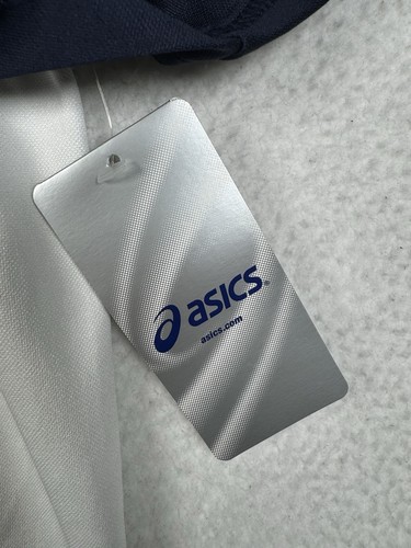 NEW $46 - Asics USA Wrestling Polo Uomo Large - Poliestere - Blu Navy - Leggi - Foto 8 di 13