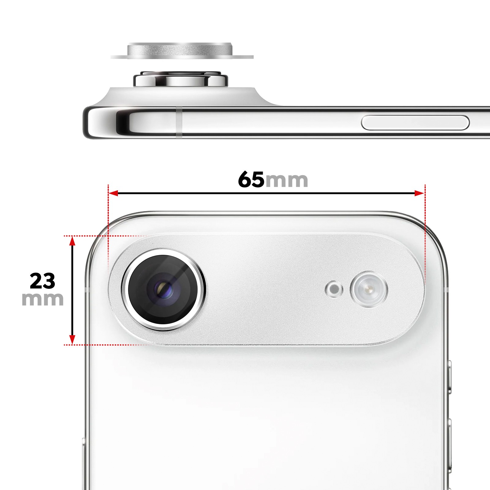 Cadre aluminium premium pour objectif iPhone Air argent