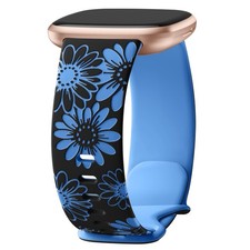 Flower Engraved Srtap with Fitbit Versa 4 Bands for Woman , Fancy Cute Floral...