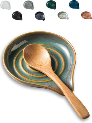 Spoon Rest for Kitchen Counter,5'' Spoon Holder for Kitchen Counter Stove Top Cer