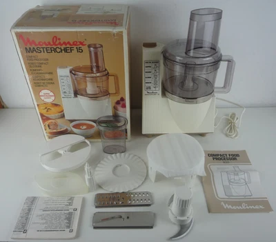 VINTAGE ANNÉES 70 MOULININEX 290 MASTERCHEF 15 ROBOT CULINAIRE COMPACT COMPLET EN BOITE - Photo 1/4