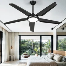 54" Ceiling Fan with Light & Remote 5 Blade Reversible DC Motor Ceiling Fans