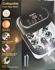 Ranjova Collapsible Foot Spa Electric Rotary Massage, Bath Pedicure Stone w/Heat