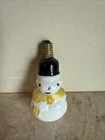 VINTAGE SNOWMAN MILK GLASS CHRISTMAS FIGURAL LIGHT BULB Yellow Scarf