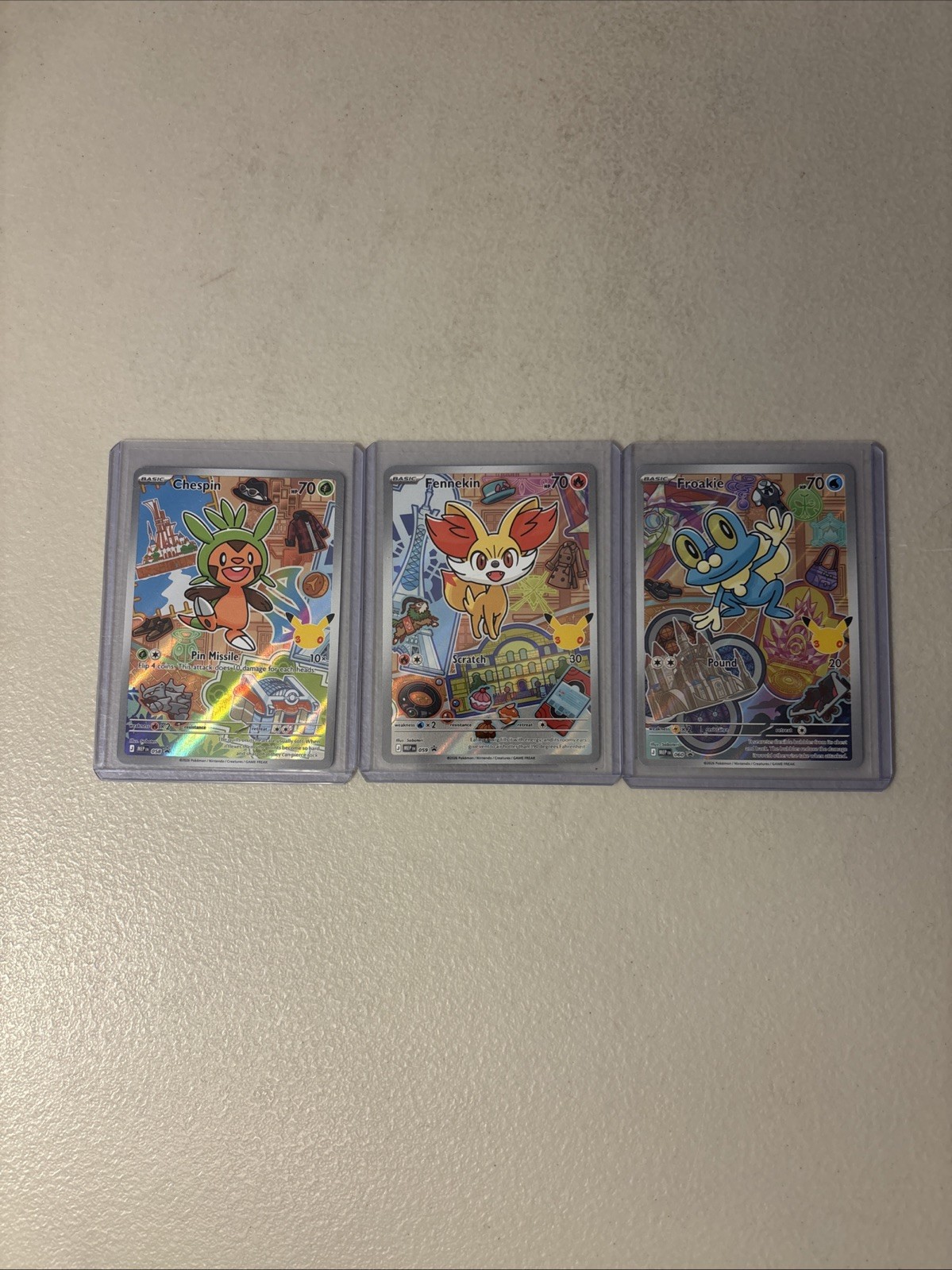 2026 Pokémon 30th Anniversary Chespin Fennekin Froakie 058 059 060 Promo Lot