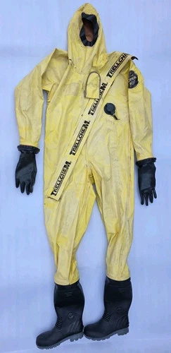 TRELLCHEM ANSEL SUPER YELLOW FULL BODY CHEMICAL SUIT SIZE-M  TYPE-1B-ET-B - product listing photo