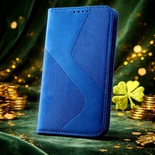 Motorola Moto G10/G30 Leather Wallet Case Magnetic Flip Phone Book Blue