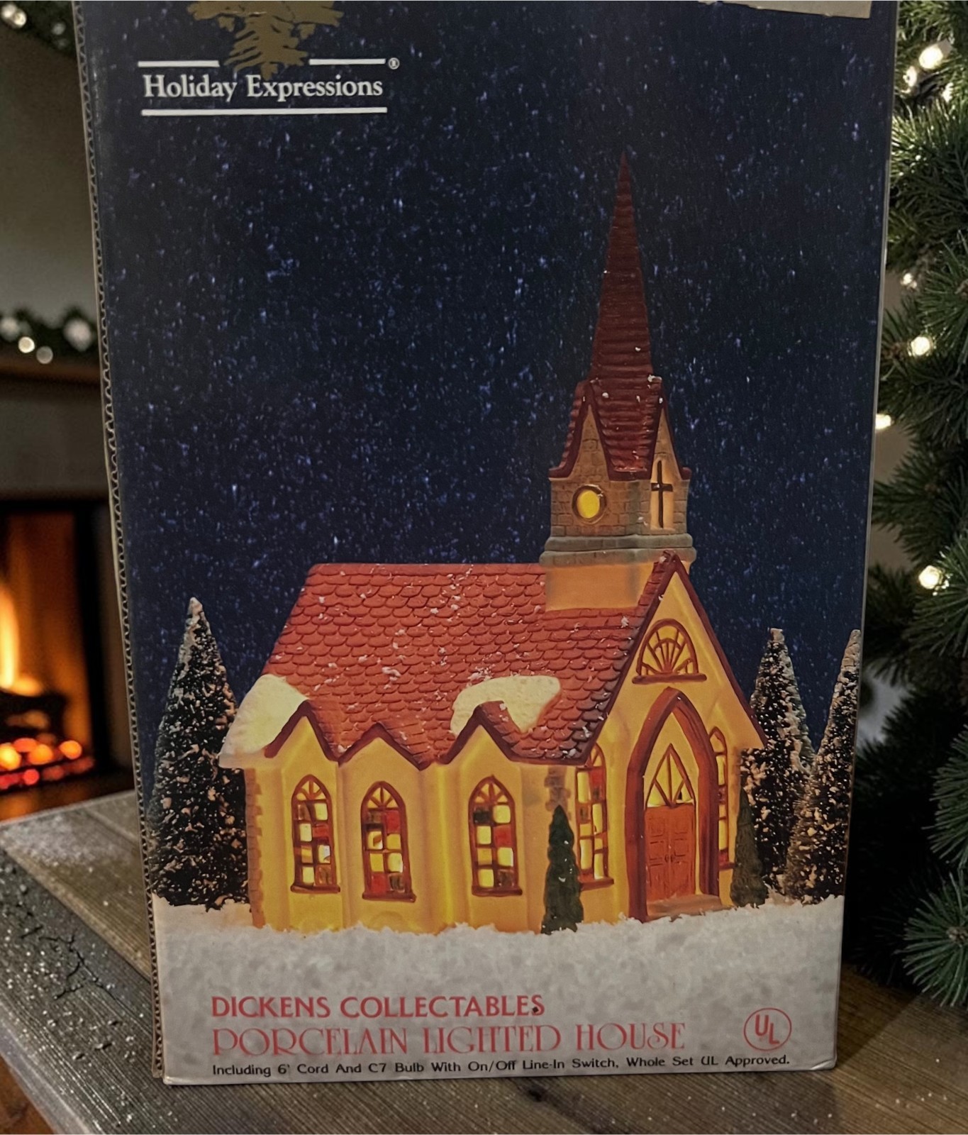 1992 Holiday Expressions "Dickens Collectables" Porzellan beleuchtete Kirche