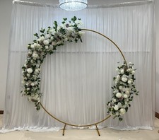 White Wedding Backdrop Decor + Floral Hoop 