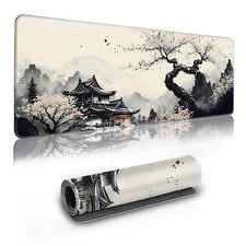 Long Gaming Mouse Pad Extended Anime Large Desk 31.5" x 11.8", Wash Painting