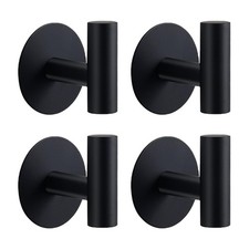 4 Pack Black Bathroom Towel Hooks Wall Mount Coat Clothes Hooks for Kitchen