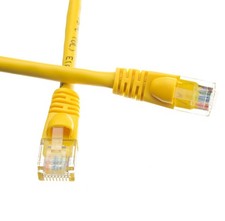 Ethernet Patch Cable CAT5E, UTP, 24AWG, 1.5 Ft, 12 pack, YELLOW, GOLDPLATED