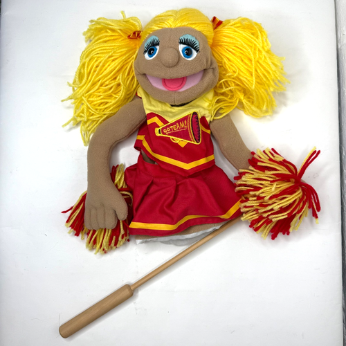 Melissa & Doug Cheerleader Hand Puppet Stuffed Toy Go Team Girl W ...