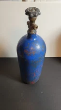 Empty Steel Gas Cylinder Tank Blue 24" DOT-3AA1800 ICC Vintage Sherwood Valve...