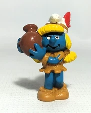PEYO 1982 SCHLEICH #20167 THE SMURFS INDIAN SMURFETTE FIGURINE