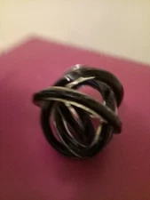  6"  Hand Blown Infinity Knot Sommerso Art Orbit Glass Ball Home Decor 