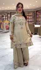 Stunning Look Natural Crepe Palazzo Suit With Dupatta For Function  Festival