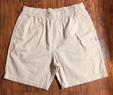 Birdwell Beach Britches Shorts Mens Med 32 Khaki Cotton Drawstring Casual Chino