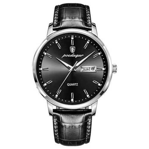 Reloj Pulsera Hombre Cuarzo Impermeable Hombre Cuero Reloj Luminoso Calendario - Imagen 22 de 27