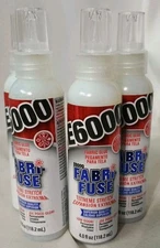 4 Pack E6000 FabriFuse Bottle-4oz 65004 Lot of 5 Fabric Glue Extreme Stretch