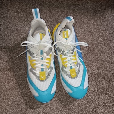 Puma LQDCELL Origin Suede Trainers White Blue Yellow US 9 Mens