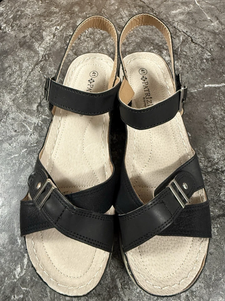 Patrizia By Spring Step Womens Cirielle Wedge Sandal Comfort Walk Black 41/10 - Image 3 of 4