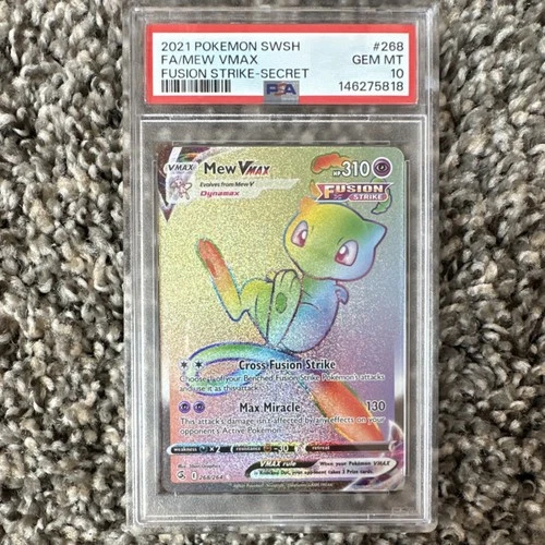 Pokémon Mew VMAX Secret Rare Full Art Holo 268/264 Fusion Strike PSA 10
