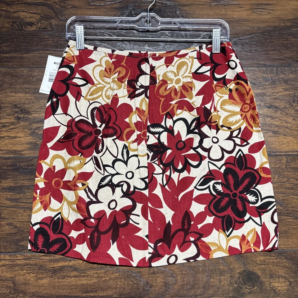 Wrapper Women's Knee Length Linen Skirt - NWT Floral, 17" Length Size 7 / 8 - Image 2 of 4