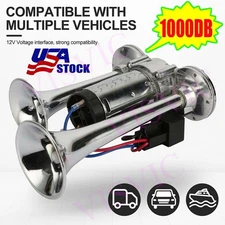 Air Train Horn Kit For Truck Car Super Loud 1000DB 12V Electric Trains Horns,