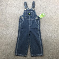 John Deere Overalls Youth 3T Blue Denim Bib Pants Adjustable Straps Playwear