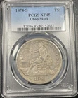 New Listing1874 S Trade Silver Dollar PCGS XF45 Chop Marked