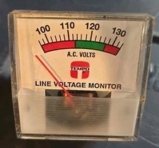Vintage Tempo Analog 120 Volt AC Line Voltage Monitor Meter Tested & Working
