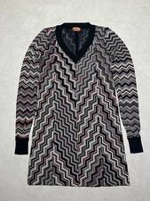 Vintage Missoni Women`s Geomertical Multicolor Viscosa Knit Mini Dress 40