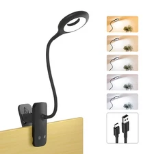 Clip on Light Rechargeable with Large Clamp, Battery Operated Bed Headboard R