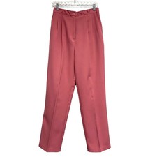 Vintage Liz Baker Womens Pink Front Pleat High Waist Trousers Pants