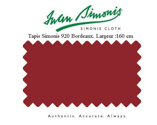 Tapis de billard américain 7Ft Simonis 920 bordeaux 210x160 cm