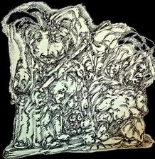 Surrealist, Impressionist, pen drawing -The Journey