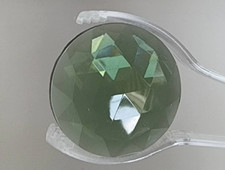 Round Faceted Jewels- German Made- Trans Moss Green- Multiple Sizes