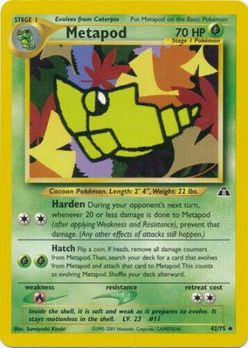 Metapod 42/75 Neo Discovery Pokemon Card - NM